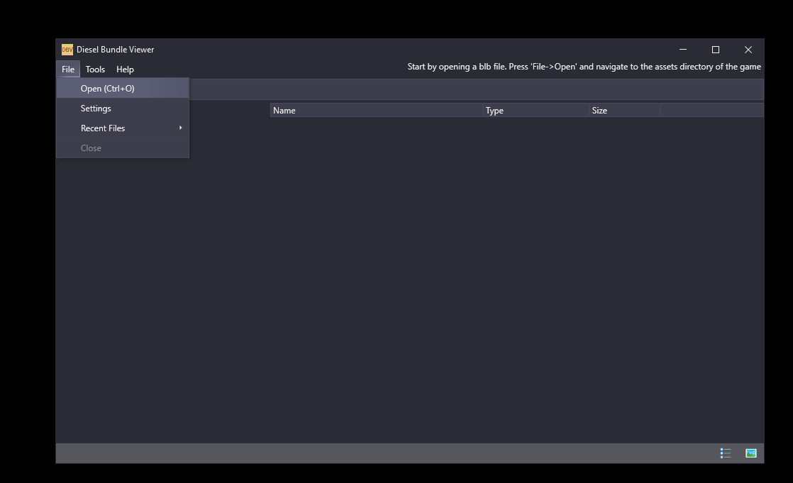 Open DieselBundleViewer